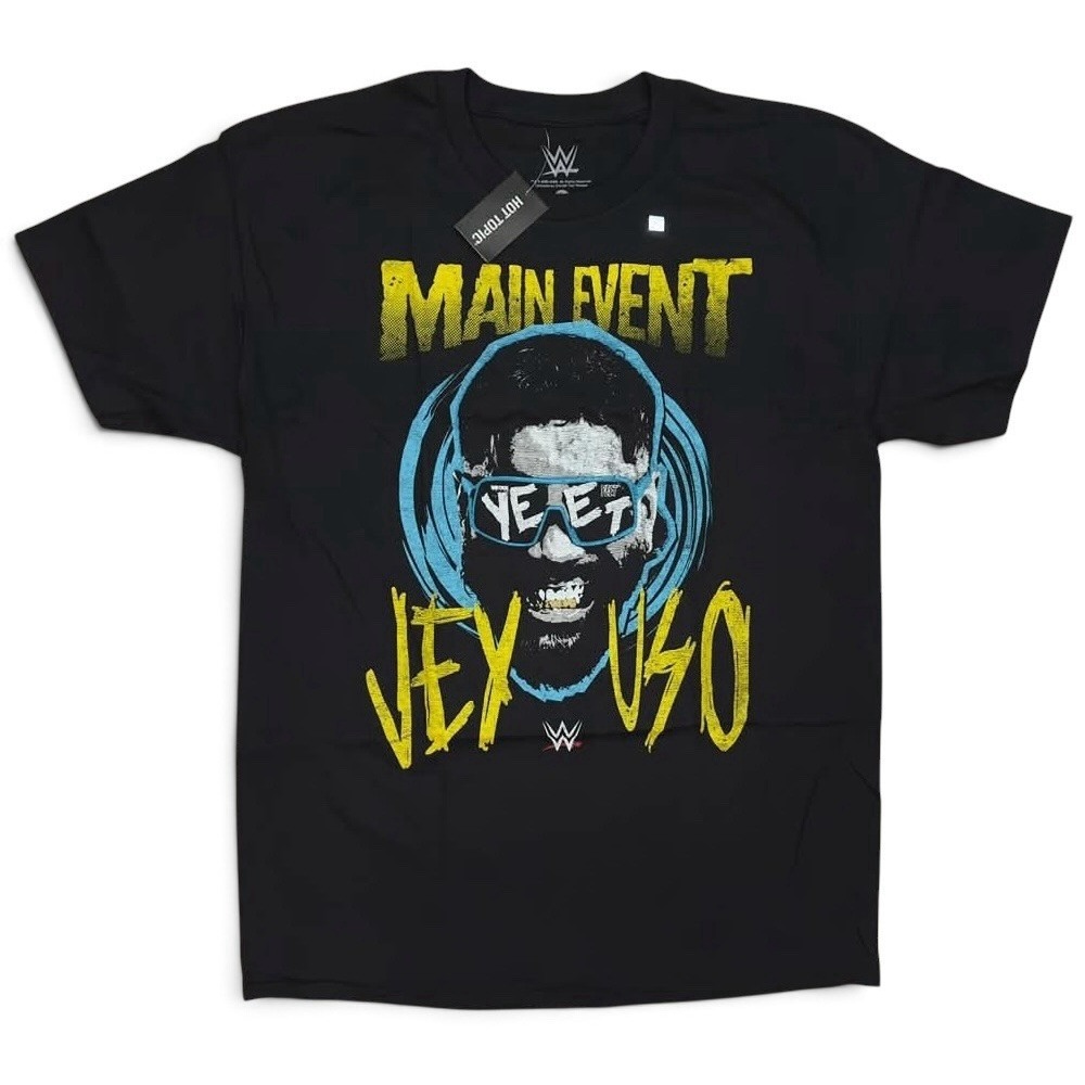 New WWE Jey Uso Main Event Black Shirt Hot Topic Size L